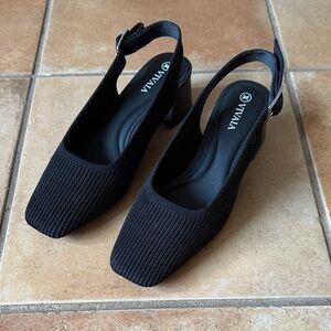Vivaia Black Women's Slingback heels (lightly used)